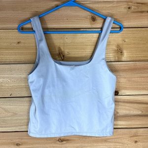 Fabletics Lydia Shine Tank Built in Bra, Womens M, Iridescent Powder Blue